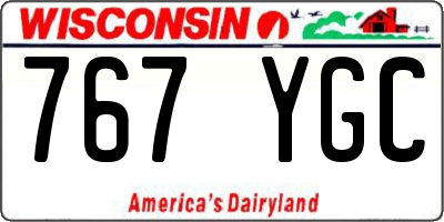 WI license plate 767YGC