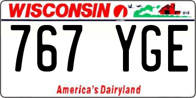 WI license plate 767YGE