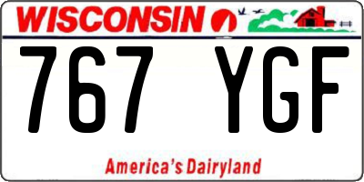 WI license plate 767YGF