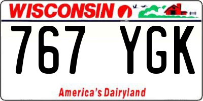 WI license plate 767YGK