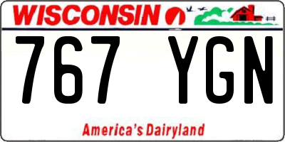 WI license plate 767YGN