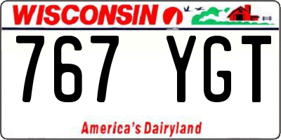 WI license plate 767YGT