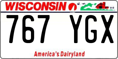 WI license plate 767YGX