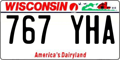 WI license plate 767YHA