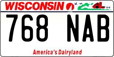 WI license plate 768NAB