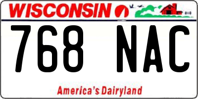 WI license plate 768NAC