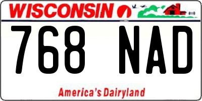WI license plate 768NAD