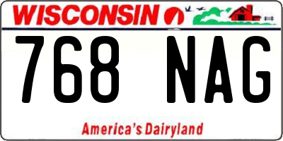 WI license plate 768NAG