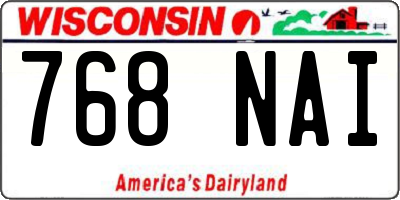 WI license plate 768NAI