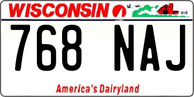 WI license plate 768NAJ
