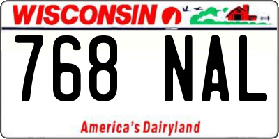 WI license plate 768NAL