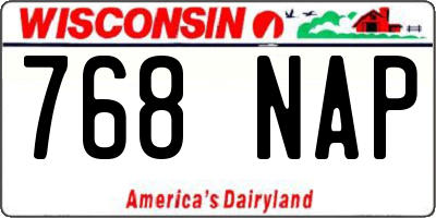 WI license plate 768NAP