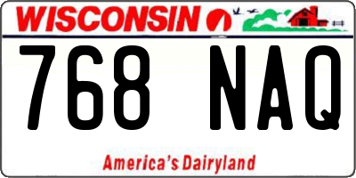 WI license plate 768NAQ