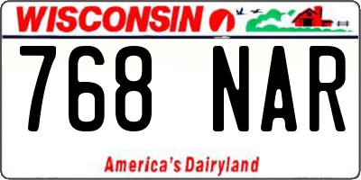 WI license plate 768NAR