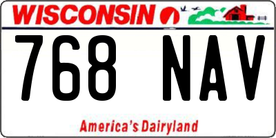 WI license plate 768NAV