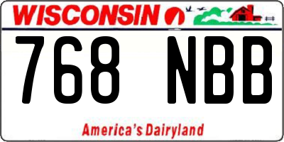 WI license plate 768NBB