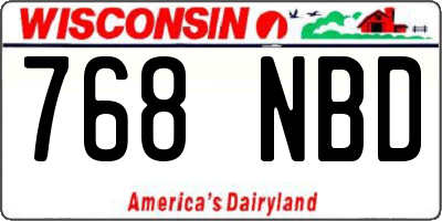 WI license plate 768NBD