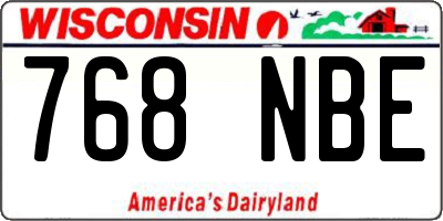 WI license plate 768NBE