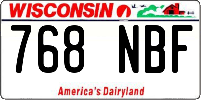 WI license plate 768NBF