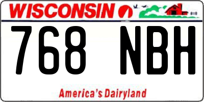 WI license plate 768NBH