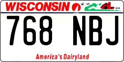 WI license plate 768NBJ