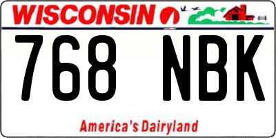 WI license plate 768NBK
