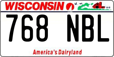 WI license plate 768NBL