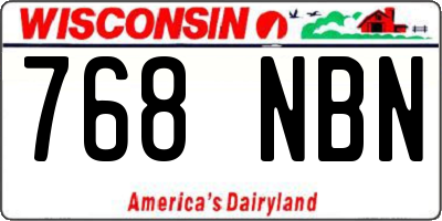 WI license plate 768NBN