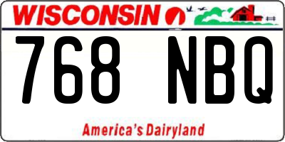 WI license plate 768NBQ