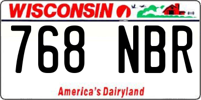 WI license plate 768NBR