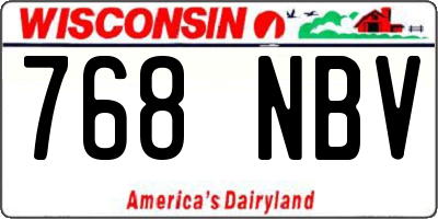 WI license plate 768NBV