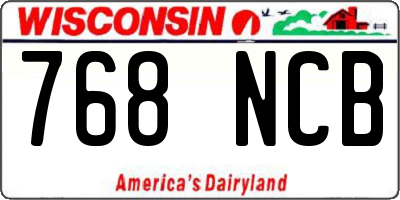 WI license plate 768NCB