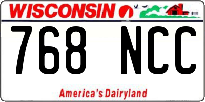 WI license plate 768NCC