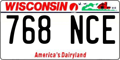 WI license plate 768NCE