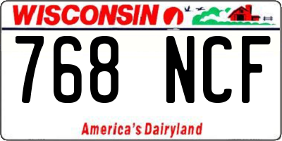 WI license plate 768NCF