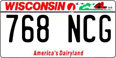 WI license plate 768NCG