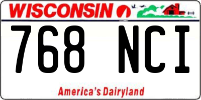 WI license plate 768NCI