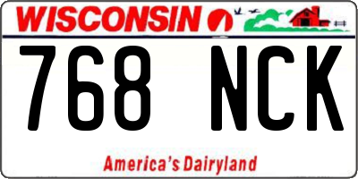 WI license plate 768NCK