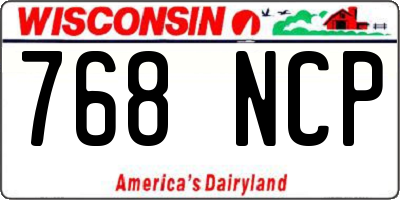 WI license plate 768NCP