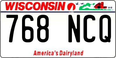 WI license plate 768NCQ
