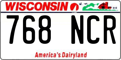 WI license plate 768NCR