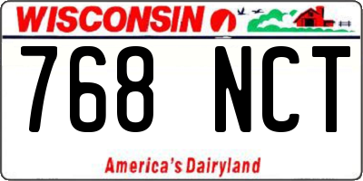 WI license plate 768NCT