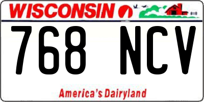 WI license plate 768NCV