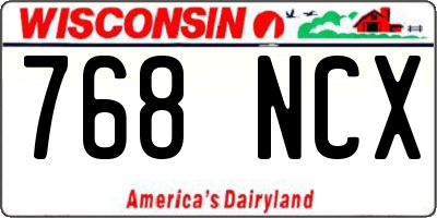 WI license plate 768NCX