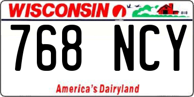 WI license plate 768NCY
