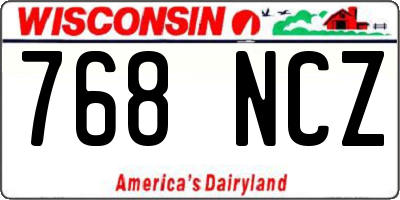 WI license plate 768NCZ