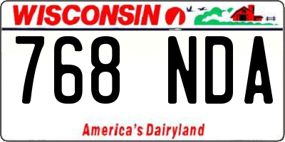 WI license plate 768NDA