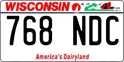 WI license plate 768NDC