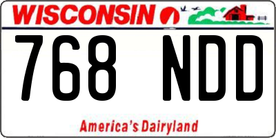 WI license plate 768NDD