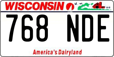 WI license plate 768NDE